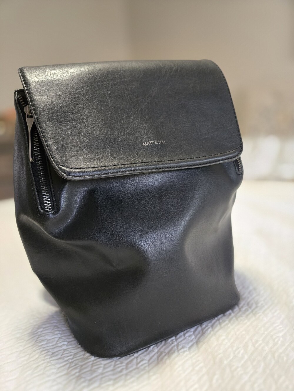 Matt & Nat Vegan Leather Mini Backpack Black